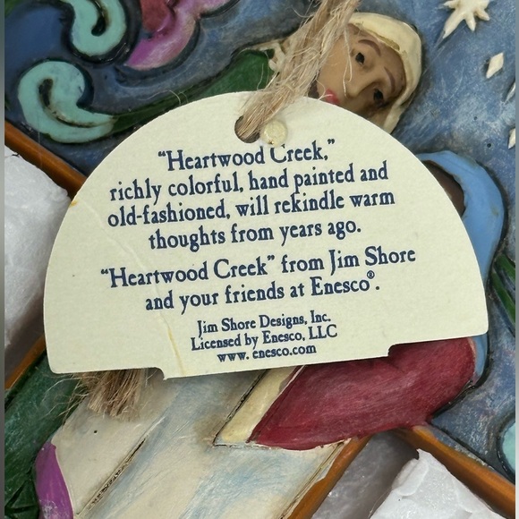Jim Shore Bas Relief Cross with Holy Family Scene Hanging Ornament - Picture 4 of 5